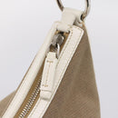 PRADA Jacquard Hand Bag Canvas Beige Silver BR3423 Auth am12817V-19