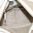 PRADA Jacquard Hand Bag Canvas Beige Silver BR3423 Auth am12817V-10