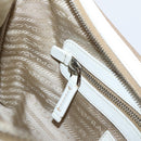 PRADA Jacquard Hand Bag Canvas Beige Silver BR3423 Auth am12817V-23