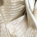 PRADA Jacquard Hand Bag Canvas Beige Silver BR3423 Auth am12817V-11
