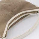 PRADA Jacquard Hand Bag Canvas Beige Silver BR3423 Auth am12817V-6