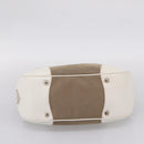 PRADA Jacquard Hand Bag Canvas Beige Silver BR3423 Auth am12817V-5