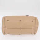 Chloe Paddington Hand Bag Leather Beige Gold Tone Auth am12818V-12