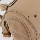 Chloe Paddington Hand Bag Leather Beige Gold Tone Auth am12818V-13