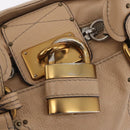 Chloe Paddington Hand Bag Leather Beige Gold Tone Auth am12818V-17