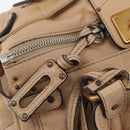 Chloe Paddington Hand Bag Leather Beige Gold Tone Auth am12818V-18