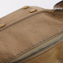 Chloe Paddington Hand Bag Leather Beige Gold Tone Auth am12818V-22