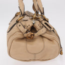Chloe Paddington Hand Bag Leather Beige Gold Tone Auth am12818V-6