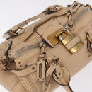 Chloe Paddington Hand Bag Leather Beige Gold Tone Auth am12818V-7