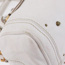 Chloe Paddington Hand Bag Leather White Gold Tone Auth am12820V-15