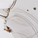 Chloe Paddington Hand Bag Leather White Gold Tone Auth am12820V-17