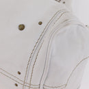 Chloe Paddington Hand Bag Leather White Gold Tone Auth am12820V-18