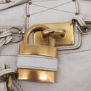 Chloe Paddington Hand Bag Leather White Gold Tone Auth am12820V-19