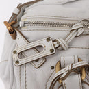 Chloe Paddington Hand Bag Leather White Gold Tone Auth am12820V-20