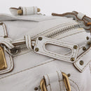 Chloe Paddington Hand Bag Leather White Gold Tone Auth am12820V-21