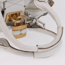 Chloe Paddington Hand Bag Leather White Gold Tone Auth am12820V-7