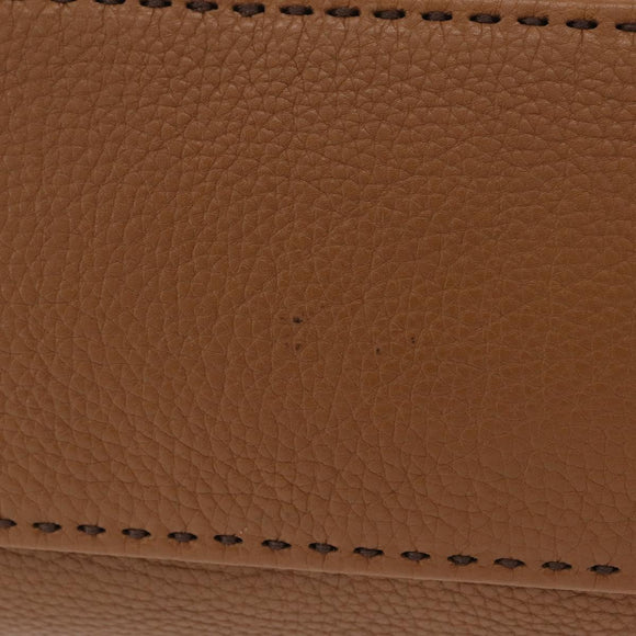 PRADA Shoulder Bag Leather Brown Silver Auth am12821V