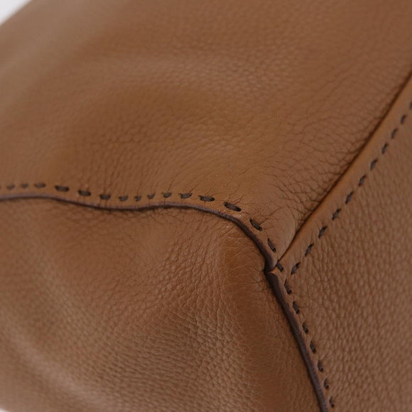 PRADA Shoulder Bag Leather Brown Silver Auth am12821V