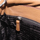 PRADA Shoulder Bag Leather Brown Silver Auth am12821V-24