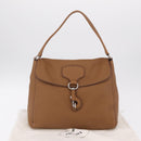 PRADA Shoulder Bag Leather Brown Silver Auth am12821V-29