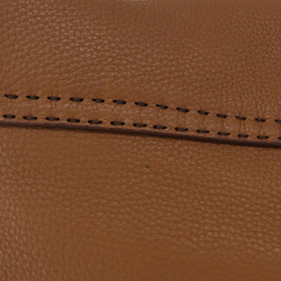 PRADA Shoulder Bag Leather Brown Silver Auth am12821V