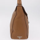 PRADA Shoulder Bag Leather Brown Silver Auth am12821V-6
