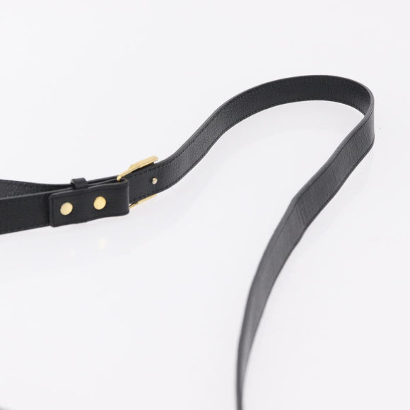 Saint Laurent YSL Shoulder Bag Leather Black Gold Tone Auth am12822V