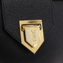 Saint Laurent YSL Shoulder Bag Leather Black Gold Tone Auth am12822V-18