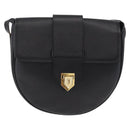 Saint Laurent YSL Shoulder Bag Leather Black Gold Tone Auth am12822V-2