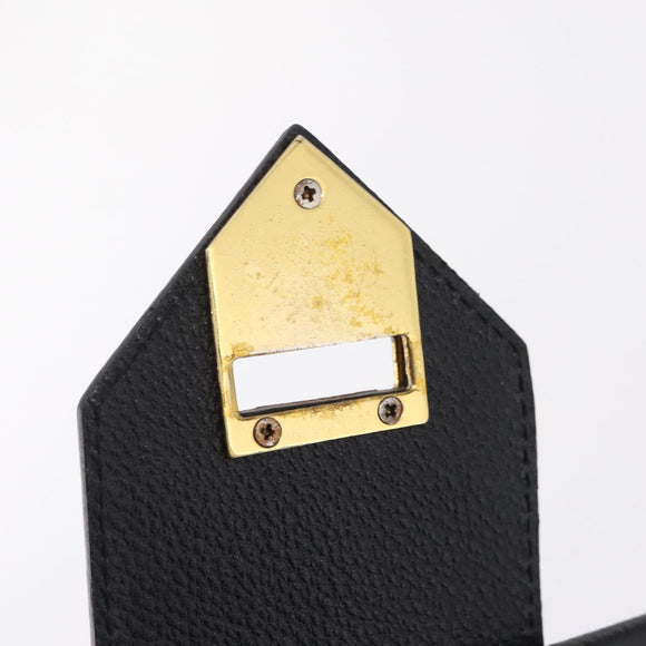 Saint Laurent YSL Shoulder Bag Leather Black Gold Tone Auth am12822V