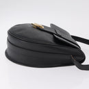 Saint Laurent YSL Shoulder Bag Leather Black Gold Tone Auth am12822V-4