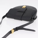Saint Laurent YSL Shoulder Bag Leather Black Gold Tone Auth am12822V-8