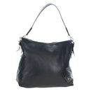 PRADA Shoulder Bag Leather Black Silver Auth am12823SAM-1
