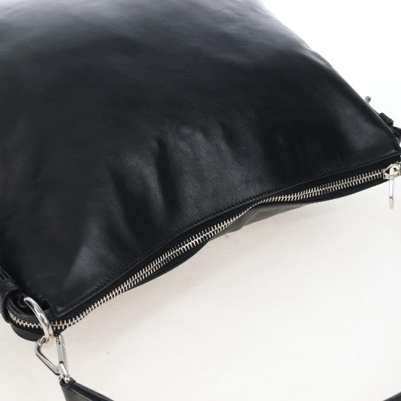 PRADA Shoulder Bag Leather Black Silver Auth am12823SAM