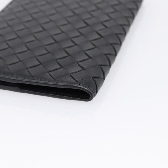 Bottega Veneta INTRECCIATO Passport Case Leather Black Auth am12826M