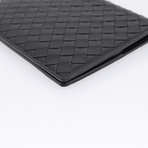 Bottega Veneta INTRECCIATO Passport Case Leather Black Auth am12826M