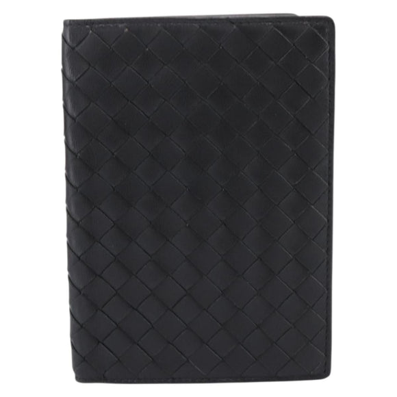 Bottega Veneta INTRECCIATO Passport Case Leather Black Auth am12826M