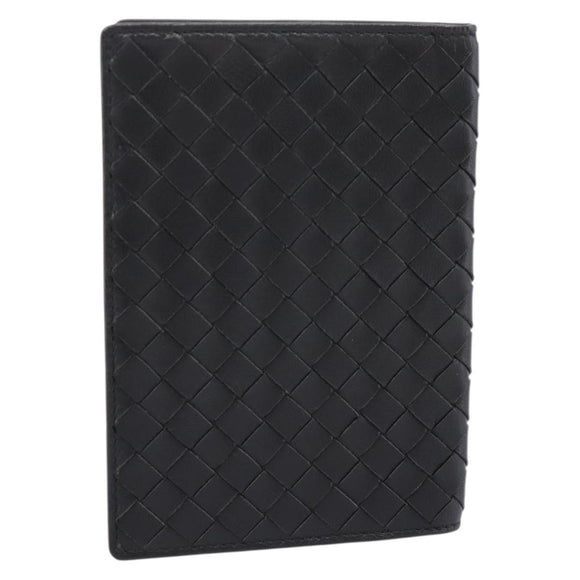 Bottega Veneta INTRECCIATO Passport Case Leather Black Auth am12826M