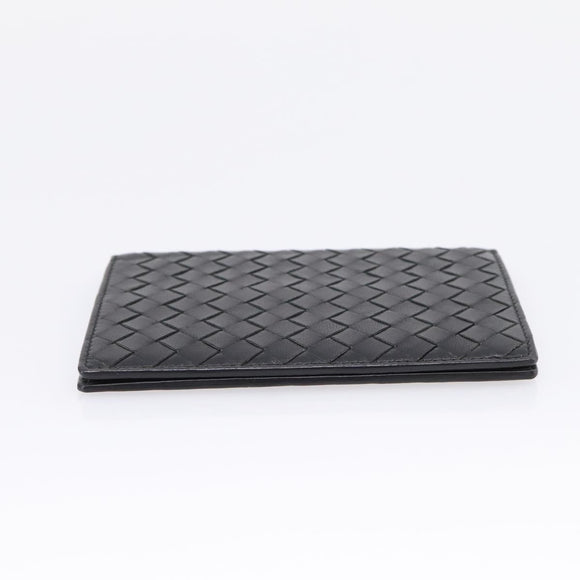 Bottega Veneta INTRECCIATO Passport Case Leather Black Auth am12826M