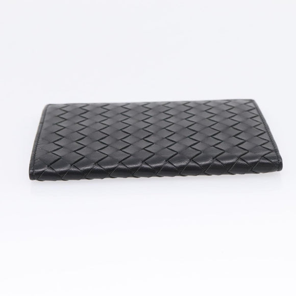 Bottega Veneta INTRECCIATO Passport Case Leather Black Auth am12826M