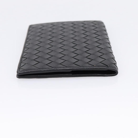 Bottega Veneta INTRECCIATO Passport Case Leather Black Auth am12826M