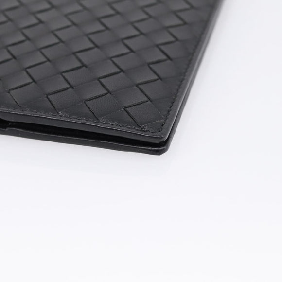 Bottega Veneta INTRECCIATO Passport Case Leather Black Auth am12826M