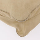 PRADA Tote Bag Leather Ivory Silver Auth am12827A-19