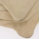PRADA Tote Bag Leather Ivory Silver Auth am12827A-21