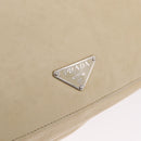 PRADA Tote Bag Leather Ivory Silver Auth am12827A-23