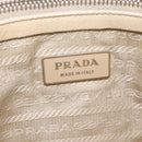 PRADA Tote Bag Leather Ivory Silver Auth am12827A-27