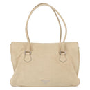 PRADA Tote Bag Leather Ivory Silver Auth am12827A-2