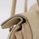 PRADA Tote Bag Leather Ivory Silver Auth am12827A-5