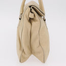 PRADA Tote Bag Leather Ivory Silver Auth am12827A-6