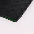 Bottega Veneta INTRECCIATO Passport Case Leather Black Green Auth am12830M-10